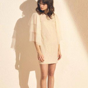 Sessun Colomba short dress in embroidered lace, S